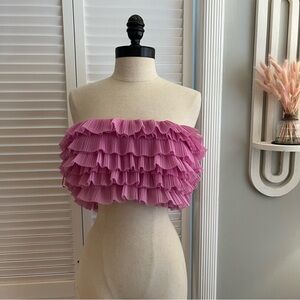 NWT Zara Ruffle Bandeau Top